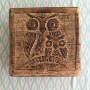 Wooden owl jewelry box